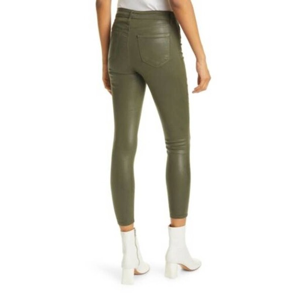 L'agence Women's Hunter Green Coated High Rise Skinny Jeans Size 25 NWOT - Picture 3 of 16